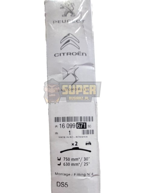 PIÓRA WYCIERACZEK CITROEN DS5 630/750mm OE PIÓRA WYCIERACZEK CITROEN DS5 630/750mm OE